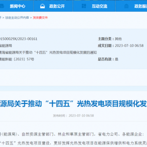 加大电价支持！青海省能源局关于推动“十四五”光热发电项目规模化发展的通知 ...